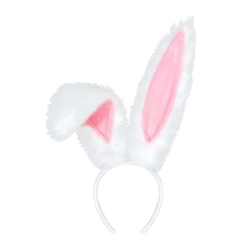 AEIOPRS Haarband Niedliches Plüsch-Häschenohren-Stirnband für Ostern Party Hochzeit Haarschmuck Verkleidungszubehör Haarstyling-Deko Flauschiger Kopfschmuck von AEIOPRS