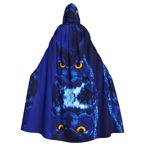 AEKGOHP Blaue Eule bedruckter Halloween-Erwachsenen-Kapuzenumhang für Herren und Damen, Mantel, Rollenspiel AEKGOHP Blaue Eule bedruckter Halloween-Erwachsenen-Kapuzenumhang für Herren und Damen, Mantel, Rollenspiel von AEKGOHP