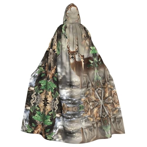 AEKGOHP Camouflage-Hirsch-bedruckter Halloween-Erwachsenen-Kapuzenumhang für Herren und Damen, Mantel, Rollenspiel AEKGOHP Camouflage-Hirsch-bedruckter Halloween-Erwachsenen-Kapuzenumhang für Herren und Damen, Mantel, Rollenspiel von AEKGOHP