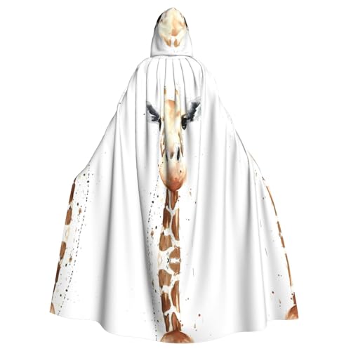 AEKGOHP Clever Giraffe bedruckter Halloween-Erwachsenen-Umhang mit Kapuze, für Herren und Damen, Mantel, Rollenspiel AEKGOHP Clever Giraffe bedruckter Halloween-Erwachsenen-Umhang mit Kapuze, für Herren und Damen, Mantel, Rollenspiel von AEKGOHP