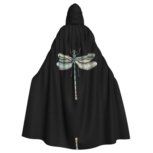 AEKGOHP Dragonfly schwarzer bedruckter Halloween-Erwachsenen-Umhang mit Kapuze für Herren und Damen, Kleidung, Mantel, Rollenspiel AEKGOHP Dragonfly schwarzer bedruckter Halloween-Erwachsenen-Umhang mit Kapuze für Herren und Damen, Kleidung, Mantel, Rollenspiel von AEKGOHP