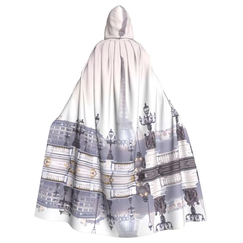 AEKGOHP Eiffelturm bedruckter Halloween-Erwachsenen-Kapuzenumhang für Herren und Damen, Mantel, Rollenspiel AEKGOHP Eiffelturm bedruckter Halloween-Erwachsenen-Kapuzenumhang für Herren und Damen, Mantel, Rollenspiel von AEKGOHP