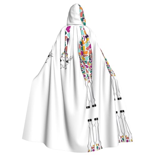 AEKGOHP Farbiger Giraffen-bedruckter Halloween-Erwachsenen-Kapuzenumhang für Herren und Damen, Mantel, Rollenspiel AEKGOHP Farbiger Giraffen-bedruckter Halloween-Erwachsenen-Kapuzenumhang für Herren und Damen, Mantel, Rollenspiel von AEKGOHP