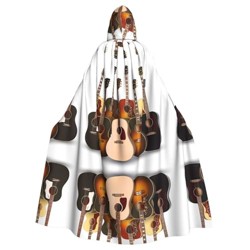 AEKGOHP Gitarren-bedruckter Halloween-Erwachsenen-Kapuzenumhang für Herren und Damen, Mantel, Rollenspiel AEKGOHP Gitarren-bedruckter Halloween-Erwachsenen-Kapuzenumhang für Herren und Damen, Mantel, Rollenspiel von AEKGOHP