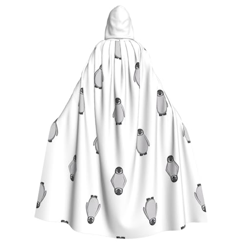 AEKGOHP Grauer Pinguin-bedruckter Halloween-Erwachsenen-Umhang mit Kapuze, für Herren und Damen, Mantel, Rollenspiel AEKGOHP Grauer Pinguin-bedruckter Halloween-Erwachsenen-Umhang mit Kapuze, für Herren und Damen, Mantel, Rollenspiel von AEKGOHP