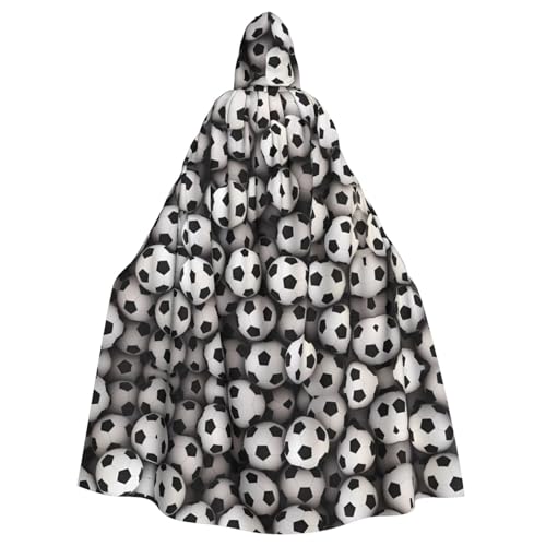 AEKGOHP Kapuzenumhang mit Fußball-Meerese-Motiv, bedruckt, Halloween, Erwachsene, für Herren und Damen, Mantel, Rollenspiel AEKGOHP Kapuzenumhang mit Fußball-Meerese-Motiv, bedruckt, Halloween, Erwachsene, für Herren und Damen, Mantel, Rollenspiel von AEKGOHP