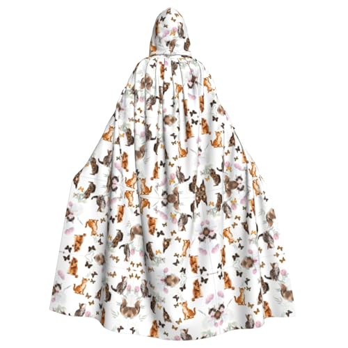 AEKGOHP Kapuzenumhang mit Katze, Schmetterling, bedruckt, Halloween, Erwachsene, für Herren und Damen, Mantel, Rollenspiel AEKGOHP Kapuzenumhang mit Katze, Schmetterling, bedruckt, Halloween, Erwachsene, für Herren und Damen, Mantel, Rollenspiel von AEKGOHP