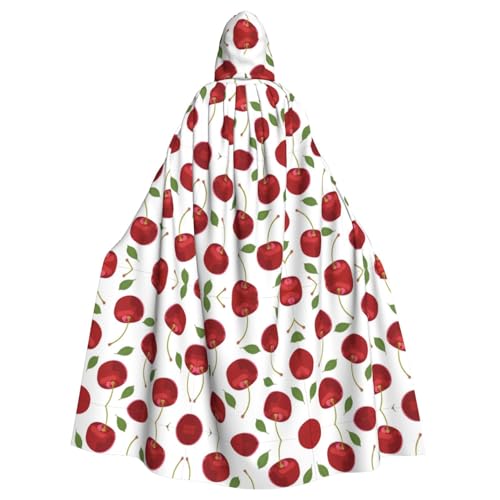 AEKGOHP Kapuzenumhang mit Kirschfrucht bedruckt, Halloween, Erwachsene, für Herren und Damen, Mantel, Rollenspiel AEKGOHP Kapuzenumhang mit Kirschfrucht bedruckt, Halloween, Erwachsene, für Herren und Damen, Mantel, Rollenspiel von AEKGOHP