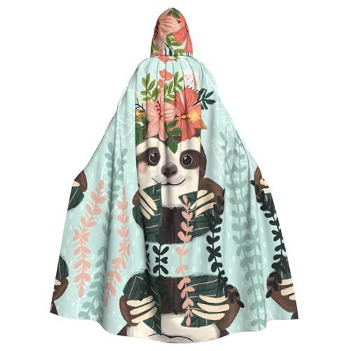 AEKGOHP Kapuzenumhang mit Tierfaultier, Minzgrün, bedruckt, Halloween, Erwachsene, für Herren und Damen, Mantel, Rollenspiel AEKGOHP Kapuzenumhang mit Tierfaultier, Minzgrün, bedruckt, Halloween, Erwachsene, für Herren und Damen, Mantel, Rollenspiel von AEKGOHP