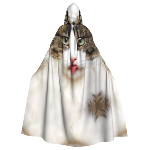 AEKGOHP Katzen-bedruckter Halloween-Umhang mit Kapuze, für Erwachsene und Herren AEKGOHP Katzen-bedruckter Halloween-Umhang mit Kapuze, für Erwachsene und Herren von AEKGOHP