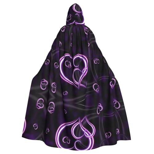 AEKGOHP Lila Herzen gedruckt Halloween Erwachsene Kapuzenumhang Herren- und Damenbekleidung Mantel Rollenspiel AEKGOHP Lila Herzen gedruckt Halloween Erwachsene Kapuzenumhang Herren- und Damenbekleidung Mantel Rollenspiel von AEKGOHP
