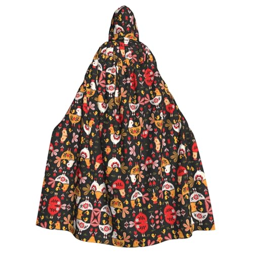 AEKGOHP Niedlicher Hahn-Hühner-bedruckter Halloween-Erwachsenen-Kapuzenumhang für Herren und Damen, Mantel, Rollenspiel AEKGOHP Niedlicher Hahn-Hühner-bedruckter Halloween-Erwachsenen-Kapuzenumhang für Herren und Damen, Mantel, Rollenspiel von AEKGOHP