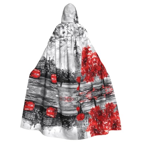 AEKGOHP Red London Street Printed Halloween Adult Hooded Cape Men And Women'S Clothing Mantle Role-Playing AEKGOHP Red London Street Printed Halloween Adult Hooded Cape Men And Women'S Clothing Mantle Role-Playing von AEKGOHP