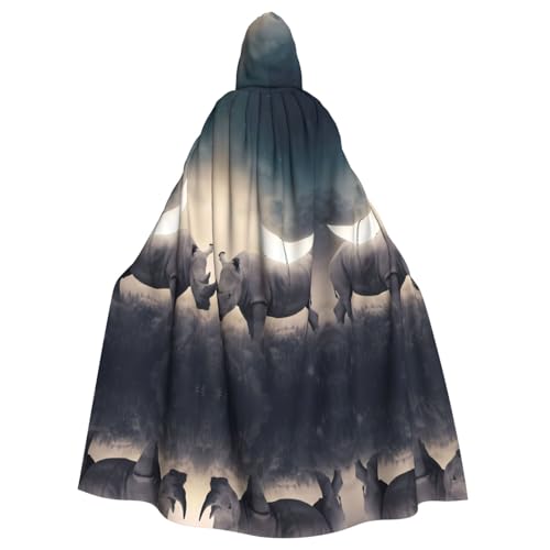 AEKGOHP Rhino bedruckter Halloween-Umhang mit Kapuze für Erwachsene für Herren und Damen, Mantel, Rollenspiel AEKGOHP Rhino bedruckter Halloween-Umhang mit Kapuze für Erwachsene für Herren und Damen, Mantel, Rollenspiel von AEKGOHP