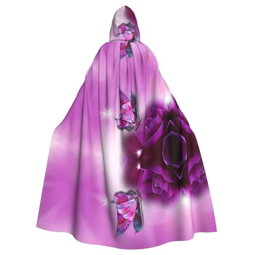 AEKGOHP Rosa Schmetterling gedruckt Halloween Erwachsene Kapuzenumhang Herren und Damen Kleidung Mantle Rollenspiel AEKGOHP Rosa Schmetterling gedruckt Halloween Erwachsene Kapuzenumhang Herren und Damen Kleidung Mantle Rollenspiel von AEKGOHP