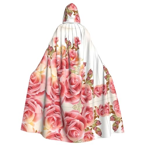 AEKGOHP Rosafarbener Rosenblüten-Aufdruck, Halloween-Erwachsenen-Kapuzenumhang, Herren- und Damenbekleidung, Mantel, Rollenspiel AEKGOHP Rosafarbener Rosenblüten-Aufdruck, Halloween-Erwachsenen-Kapuzenumhang, Herren- und Damenbekleidung, Mantel, Rollenspiel von AEKGOHP