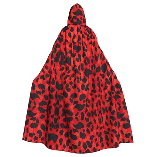 AEKGOHP Roter Leopardenmuster bedruckt Halloween Erwachsene Kapuzenumhang Herren- und Damenbekleidung Mantel Rollenspiel AEKGOHP Roter Leopardenmuster bedruckt Halloween Erwachsene Kapuzenumhang Herren- und Damenbekleidung Mantel Rollenspiel von AEKGOHP