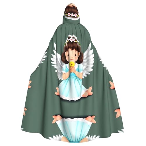 AEKGOHP Süßer kleiner Engel bedruckter Halloween-Erwachsenen-Kapuzenumhang für Herren und Damen, Mantel, Rollenspiel AEKGOHP Süßer kleiner Engel bedruckter Halloween-Erwachsenen-Kapuzenumhang für Herren und Damen, Mantel, Rollenspiel von AEKGOHP