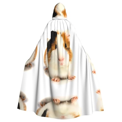 AEKGOHP Süßes Meerschweinchen-bedrucktes Halloween-Erwachsenen-Kapuzenumhang für Herren und Damen, Mantel, Rollenspiel AEKGOHP Süßes Meerschweinchen-bedrucktes Halloween-Erwachsenen-Kapuzenumhang für Herren und Damen, Mantel, Rollenspiel von AEKGOHP