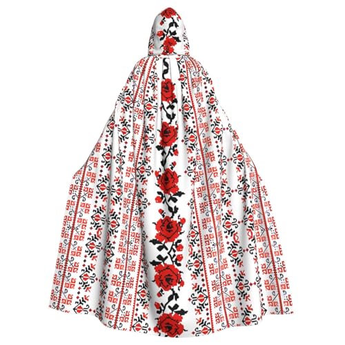 AEKGOHP Ukrainischer Stickerei-Stil Rose gedruckt Halloween Erwachsene Kapuzenumhang Herren und Damen Kleidung Mantle Rollenspiel AEKGOHP Ukrainischer Stickerei-Stil Rose gedruckt Halloween Erwachsene Kapuzenumhang Herren und Damen Kleidung Mantle Rollenspiel von AEKGOHP