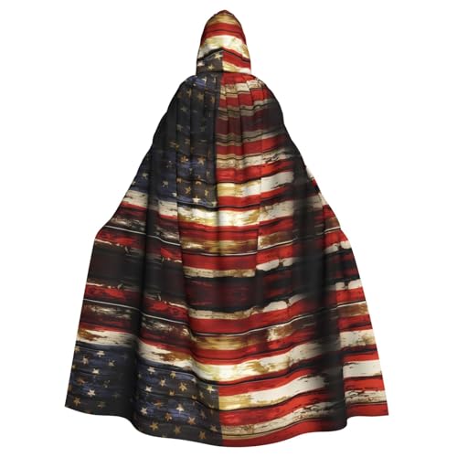 AEKGOHP Umhang mit amerikanischer Flagge, Motiv: USA-Planke, bedruckt, Halloween, Erwachsene, Kapuzenumhang, Herren- und Damenbekleidung, Mantel, Rollenspiel AEKGOHP Umhang mit amerikanischer Flagge, Motiv: USA-Planke, bedruckt, Halloween, Erwachsene, Kapuzenumhang, Herren- und Damenbekleidung, Mantel, Rollenspiel von AEKGOHP