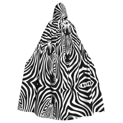 AEKGOHP Zebra bedruckter Halloween-Umhang mit Kapuze für Erwachsene und Herren AEKGOHP Zebra bedruckter Halloween-Umhang mit Kapuze für Erwachsene und Herren von AEKGOHP