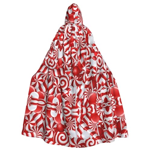 AEKGOHP Zuckerstangen bedruckter Halloween-Erwachsenen-Kapuzenumhang für Herren und Damen, Mantel, Rollenspiel AEKGOHP Zuckerstangen bedruckter Halloween-Erwachsenen-Kapuzenumhang für Herren und Damen, Mantel, Rollenspiel von AEKGOHP