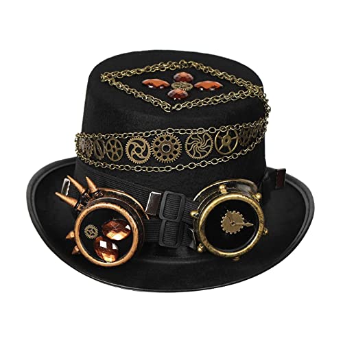 AEKLXVKU Steampunk-Hut, Gothic-Kopfbedeckung, für Cosplay, Kostüm, Halloween, Neuheit, Artikel 60–61 cm von AEKLXVKU