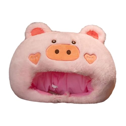 AEKLXVKU Weiche Plüsch Schweinehut Jungen Mädchen Kopfbedeckung für Karneval Halloween Geburtstagsfeier von AEKLXVKU