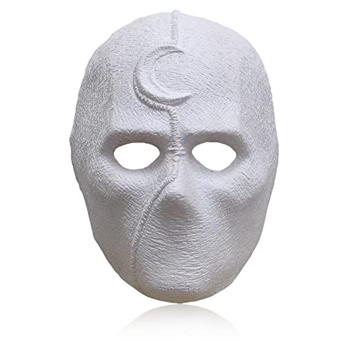 2022 Moon Of Knight Maske, Mond Of Knight Kostüm Requisiten, Latex Vollkopf Superheldenmaske Halloween Party Cosplay Kostüm Zubehör Requisiten, Weiß von AENEY