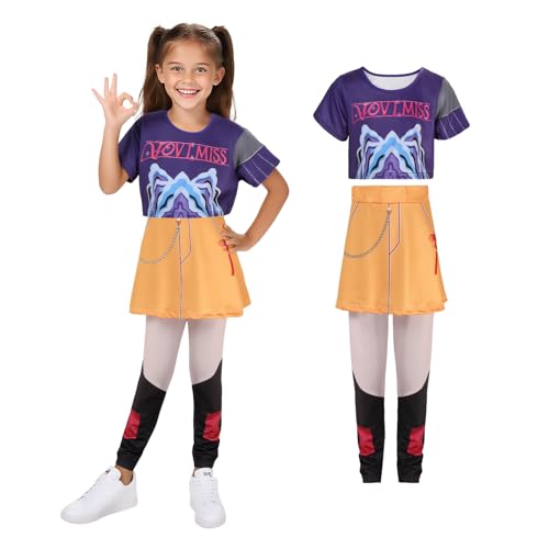 AENEY 3-teiliges Rumi-Kostüm für Mädchen, Dämonenjäger, Anime-Cosplay-Halloween-Outfit für ausgefallene Partys, Karnevalsthemen (Mira, X-Large) von AENEY
