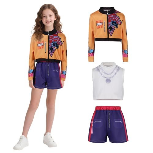 AENEY 3-teiliges Rumi-Kostüm für Mädchen, Dämonenjäger, Anime-Cosplay-Halloween-Outfit für ausgefallene Partys, Karnevalsthemen (Rumi, XX-Large) von AENEY