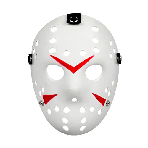 AENEY Jason Hockey Maske Creepy Halloween Kostüm Dämon Killer Maske Party Maskerade Horror Cosplay Kostüm Requisiten (Weiß) von AENEY