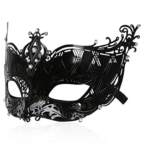 AENEY Maskerade Masken für Männer Frauen Mode Venezianer Party Maske PVC Halloween Kostüm Mardi Gra Party Karneval Augenmaske (schwarze Maskerade Maske MJ-0526-J) von AENEY