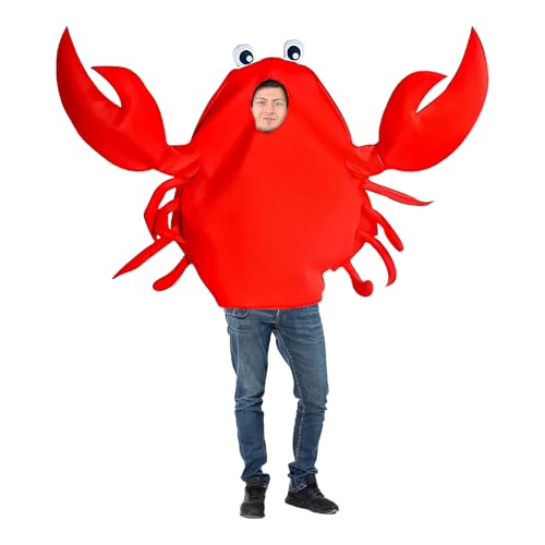 Krabben-Kostüm für Erwachsene, unter dem Meer, Hummer, Fisch, lustiges Outfit, Tier-Party, Cosplay, Kleidung, Halloween, Karneval, Performance, Einteiler (Krabbe) von AENEY