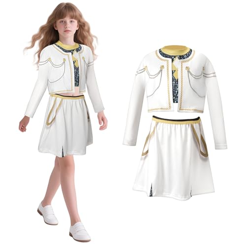 Rumi Dämonenjäger-Kostüm für Kinder, Mädchen, Anime, Cosplay, Halloween, Outfit für Kostümparty, Karneval, Motto (Stil 2, Größe L/130 cm), 3 Stück von AENEY