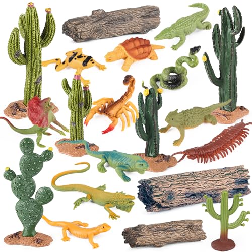 AENIMELY 20-teiliges Wüstentierfiguren-Set – Enthält Skorpion, Eidechse, Bäume und Kaktus – Wüsten-Diorama-Spielset für Kinder, Geburtstagstortenaufsätze, Party-Dekorationen AENIMELY 20-teiliges Wüstentierfiguren-Set – Enthält Skorpion, Eidechse, Bäume und Kaktus – Wüsten-Diorama-Spielset für Kinder, Geburtstagstortenaufsätze, Party-Dekorationen von AENIMELY
