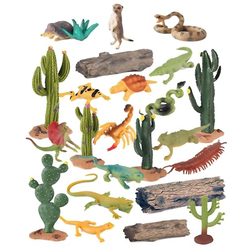 AENIMELY 23-teiliges Wüstentierfiguren-Set – Enthält Skorpion, Eidechse, Klapperschlangenbäume und Kaktus – Wüsten-Diorama-Spielset für Kinder, Geburtstagskuchenaufsätze, Party-Dekorationen AENIMELY 23-teiliges Wüstentierfiguren-Set – Enthält Skorpion, Eidechse, Klapperschlangenbäume und Kaktus – Wüsten-Diorama-Spielset für Kinder, Geburtstagskuchenaufsätze, Party-Dekorationen von AENIMELY