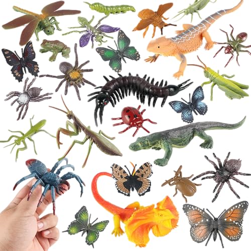 AENIMELY 26-teiliges realistische Insekten-Tierfiguren – Feste pädagogische Spielzeug-Sets mit Spinne, Frosch, Schmetterling, Tausendfüßler, Eidechse – Schreibtischdekoration, Kuchentopper-Geschenk AENIMELY 26-teiliges realistische Insekten-Tierfiguren – Feste pädagogische Spielzeug-Sets mit Spinne, Frosch, Schmetterling, Tausendfüßler, Eidechse – Schreibtischdekoration, Kuchentopper-Geschenk von AENIMELY