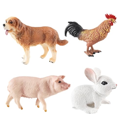 AENIMELY 4-teiliges realistische Tierfiguren – Hahn, Bernhardiner-Hund, Schwein, Hase – Feste pädagogische Bauernhof-Tierspielzeuge für Kinder – Kuchentopper, Partygeschenke, Lernspielzeug AENIMELY 4-teiliges realistische Tierfiguren – Hahn, Bernhardiner-Hund, Schwein, Hase – Feste pädagogische Bauernhof-Tierspielzeuge für Kinder – Kuchentopper, Partygeschenke, Lernspielzeug von AENIMELY