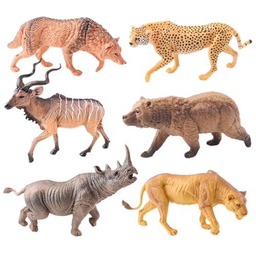 AENIMELY 6-teiliges großes Wildtierfiguren-Set – inklusive Nashorn, Markhor, Braunbär, Löwin, Wolf, Gepard – realistisches, hohles Dschungelspielzeug für Kinder, STEM-Lernen, Kuchendekoration AENIMELY 6-teiliges großes Wildtierfiguren-Set – inklusive Nashorn, Markhor, Braunbär, Löwin, Wolf, Gepard – realistisches, hohles Dschungelspielzeug für Kinder, STEM-Lernen, Kuchendekoration von AENIMELY