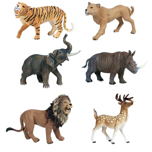 AENIMELY 6-teiliges hohles Wildtier-Set – Enthält Löwe, Elefant, Tiger, Weißwedelhirsch, Nashorn – Realistische pädagogische Spielzeuge & Kuchentopper für Kinder AENIMELY 6-teiliges hohles Wildtier-Set – Enthält Löwe, Elefant, Tiger, Weißwedelhirsch, Nashorn – Realistische pädagogische Spielzeuge & Kuchentopper für Kinder von AENIMELY