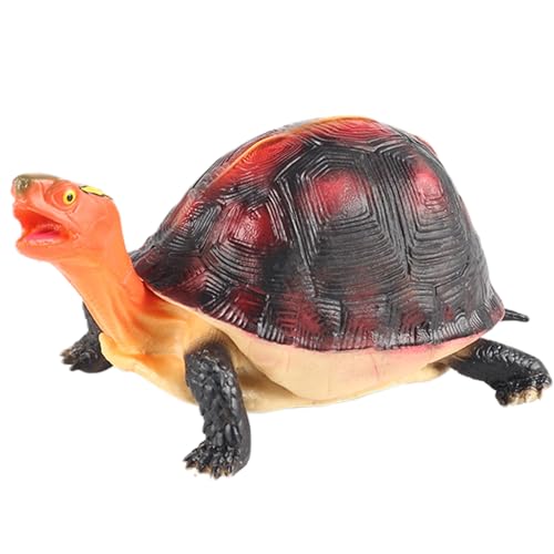 AENIMELY Asiatische Gelbrand-Scharnierschildkrötenfigur – Realistisches festes Schildkrötenmodell für Kinder – Pädagogisches Wildtier-Reptilien-Spielzeug, Schreibtisch-Dekoration, Lern-Geschenk von AENIMELY