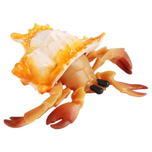 AENIMELY Einsiedlerkrebsfiguren – TPR-weiche Drück-Tierfiguren mit hartem Panzer – Sensorisches Fidget-Relief-Spielzeug für Kinder & Kuchentopper-Lernspiel von AENIMELY
