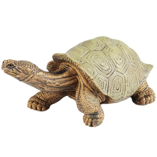 AENIMELY Galápagos Schildkrötenfigur (Hellbrauner Panzer) – Realistisches festes Tierfiguren für Kinder – Pädagogisches Reptilien-Spielzeug, Wildtier-Lern-Geschenk, Natur-Diorama-Dekoration von AENIMELY