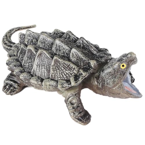 AENIMELY Geierschildkrötenfigur – Realistisches festes Schildkrötenmodell für Kinder – Pädagogisches Reptilien-Spielzeug, Wildtier-Lern-Geschenk, Natur-Diorama-Dekoration von AENIMELY