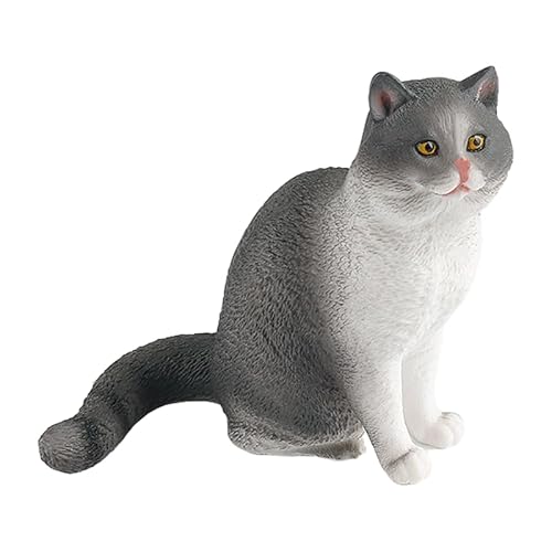 AENIMELY Graue Katzenfigur, niedliches Kurzhaar, Katzenspielzeug, Kätzchen, Sammelfigur, handbemalt, Bauernhof, realistisches Katzen-Tiermodell, Spielzeug für Kinder AENIMELY Graue Katzenfigur, niedliches Kurzhaar, Katzenspielzeug, Kätzchen, Sammelfigur, handbemalt, Bauernhof, realistisches Katzen-Tiermodell, Spielzeug für Kinder von AENIMELY