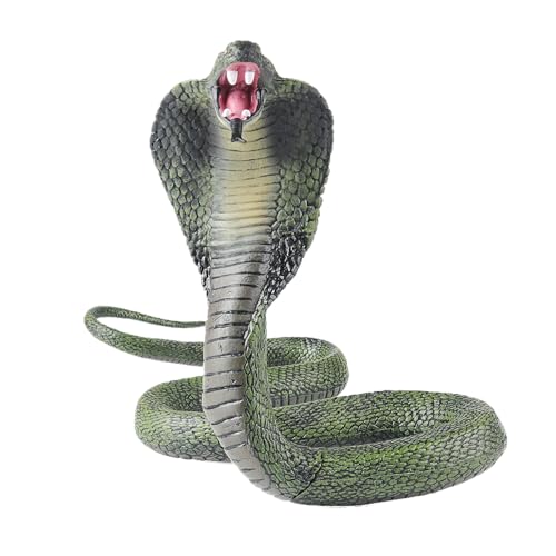 AENIMELY Große Kobra-Schlange Figur - Realistische solide Tierfiguren Spielzeug für Kinder - Halloween Streich Requisite, STEM Lernen, Party Dekoration, Cake Topper von AENIMELY