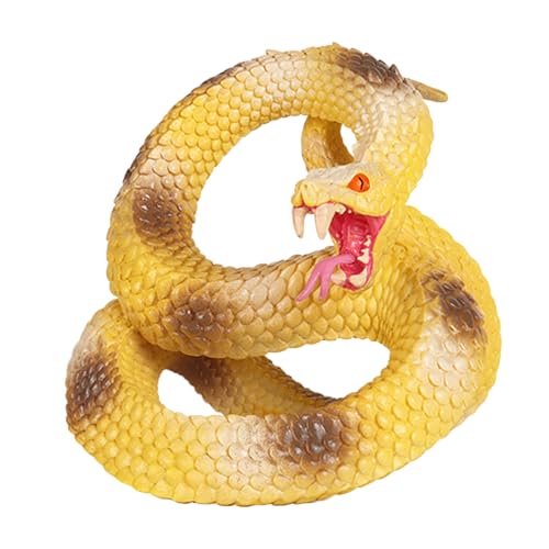 AENIMELY Große goldene Pythonschlange Figur – realistisches Tierspielzeug für Kinder – Halloween-Prank Requisite, Kuchendekoration, Partydekoration, STEM-Lernmodell von AENIMELY