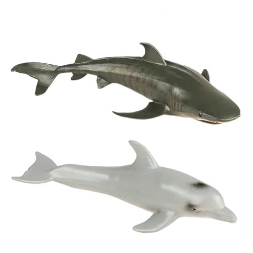 AENIMELY Hai und Delfin Figuren – 2-teiliges realistisches Meeres-Tierspielzeug für Kinder – Pädagogische Meereslebewesen für STEM-Lernen, Kuchentopper, Geburtstagspartydekorationen, Vorschulgeschenk AENIMELY Hai und Delfin Figuren – 2-teiliges realistisches Meeres-Tierspielzeug für Kinder – Pädagogische Meereslebewesen für STEM-Lernen, Kuchentopper, Geburtstagspartydekorationen, Vorschulgeschenk von AENIMELY
